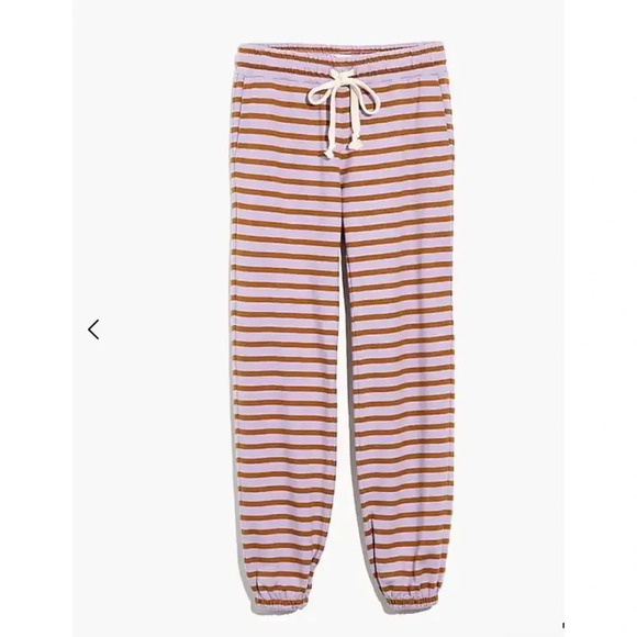 Madewell "Pajama Sweatpants" Stipe In Fresh Lavender Cookie Stripe- S/XS - Picture 4 of 12